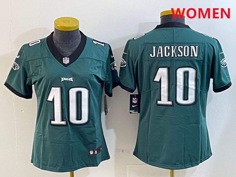 Women Philadelphia Eagles #10 Jackson Green Second generations 2025 Nike Vapor Limited NFL Jersey style 5->women nfl jersey->Women Jersey